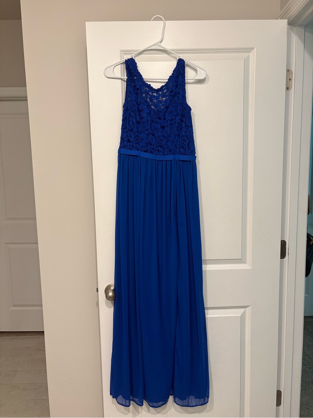 Size 2 Royal Blue Lace Maxi Dress